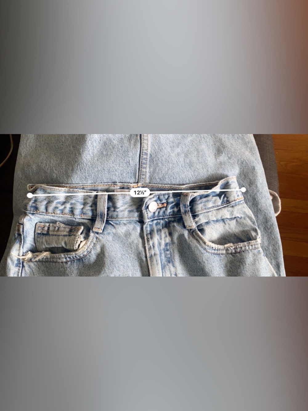 ZARA Light Blue Denim Midi Skirt with Front Slit - Picture 4 of 4